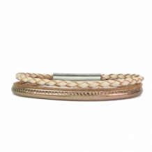 B&L drie dubbele leren armband